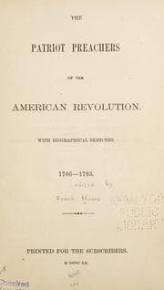 Tapa de The patriotic preachers of the American revolution