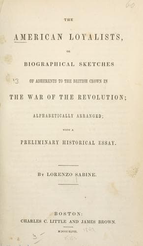 Tapa de The American loyalists