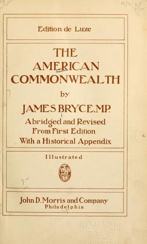Tapa de The American commonwealth / by James Bryce