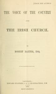 Tapa de The voice of the country upon the Irish Church