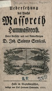 Tapa de Uebersetzung des Buchs Massoreth Hammassoreth
