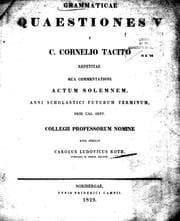 Tapa de Grammaticae quaestiones V e Cornelio Tacito repetitae