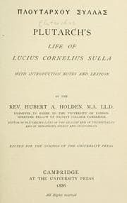 Tapa de Plutarch's life of Lucius Cornelius Sulla