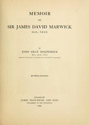 Tapa de Memoir of Sir James David Marwick