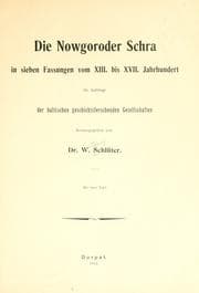 Tapa de Die Nowgoroder Schra
