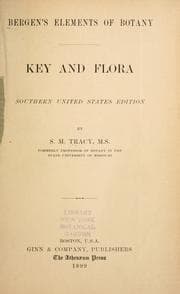 Tapa de Bergen's Elements of botany--key and flora, southern United States edition