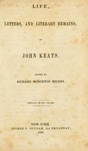 Tapa de Life, letters, and literary remains, of John Keats