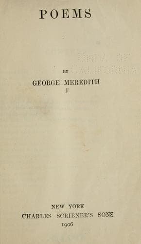 Tapa de Poems by George Meredith