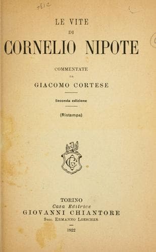 Tapa de Le vite, di Cornelio Nipote.