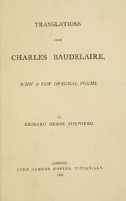 Tapa de Translations from Charles Baudelaire, with a few original poems