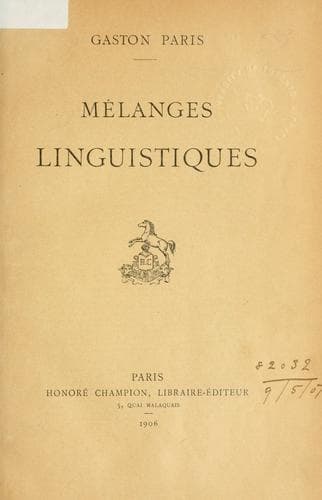 Tapa de Mélanges linguistiques