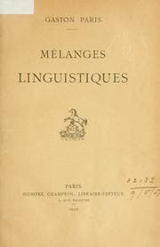 Tapa de Mélanges linguistiques