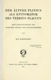 Tapa de Der ältere Plinius als Epitomator des Verrius Flaccus