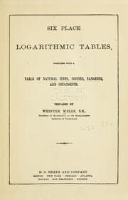 Tapa de Six place logarithmic tables