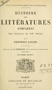 Tapa de Histoire des littératures comparées