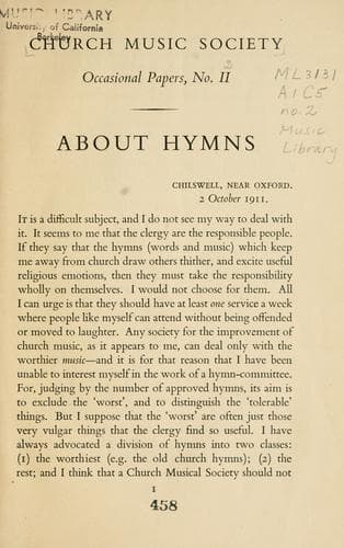 Tapa de About hymns
