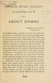 Tapa de About hymns