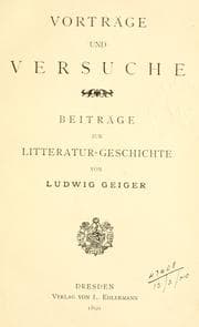 Tapa de Vorträge und Versuche