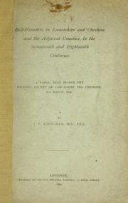 Tapa de Bell-founders in Lancashire and Cheshire and the adjacent counties, in the seventeenth and eighteenth centuries