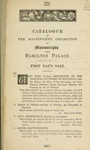Tapa de Catalogue of the magnificent collection of manuscripts from Hamilton Palace