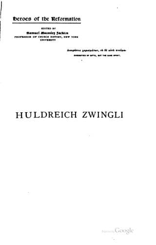 Tapa de Huldreich Zwingli