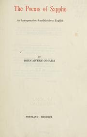 Tapa de The poems of Sappho