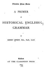 Tapa de A primer of historical English grammar