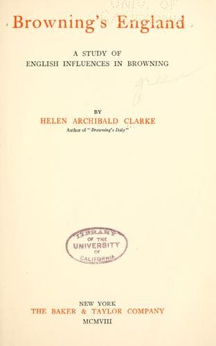Tapa de Browning's England