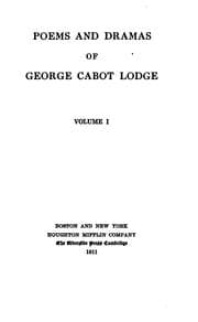 Tapa de Poems and dramas of George Cabot Lodge