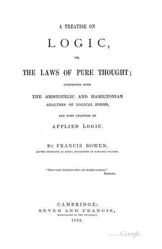 Tapa de A treatise on logic