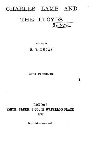 Tapa de Charles Lamb and the Lloyds