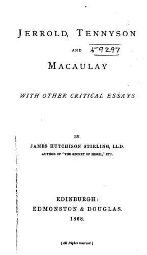 Tapa de Jerrold, Tennyson and Macaulay