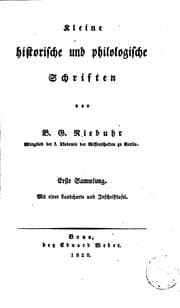 Tapa de Kleine historische und philologische Schriften