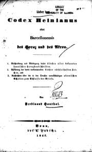 Tapa de Ueber den Codex Heinianus oder Barcellonensis des Horaz und des Akron