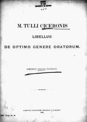 Tapa de M. Tulli Ciceronis libellus de optimo genere oratorum