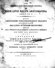 Tapa de Dissertatio historico-critica de fide Livii recte aestimanda