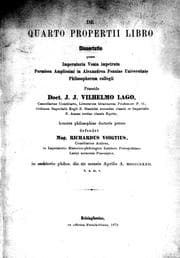 Tapa de De quarto Propertii libro