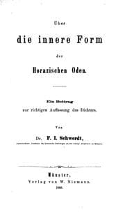 Tapa de Über die innere Form der Horazischen Oden