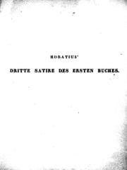 Tapa de Horatius' dritte Satire lateinisch und deutsch mit Rechtfertigungen
