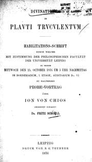 Tapa de Divinationes in Plavti Trvcvlentvm
