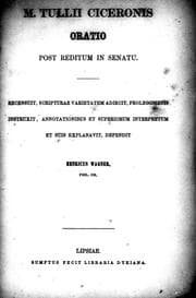 Tapa de M. Tullii Ciceronis Oratio Post reditum in senatu