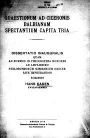 Tapa de Quaestionum ad Ciceronis Balbianam spectantium capita tria