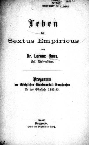 Tapa de Leben des Sextus Empiricus