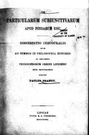Tapa de De particularum subiunctivarum apud Pindarum usu