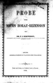 Tapa de Probe einer neuen Horaz-rezension