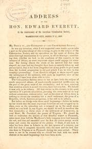 Tapa de Address of the Hon. Edward Everett, secretary of state