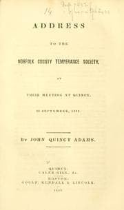 Tapa de Address to the Norfolk County Temperance Society