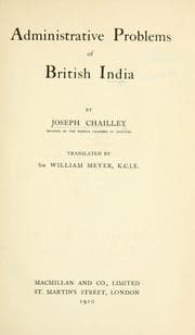 Tapa de Administrative problems of British India