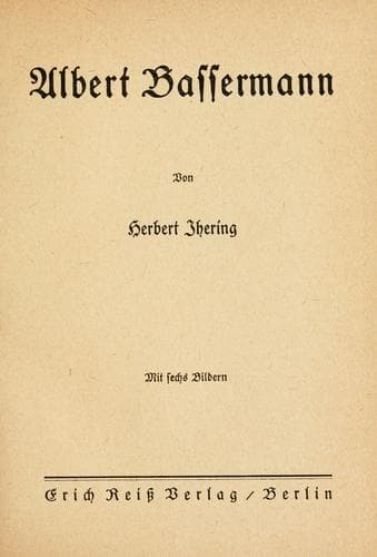 Tapa de Albert Bassermann