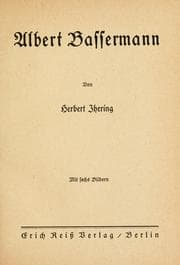 Tapa de Albert Bassermann